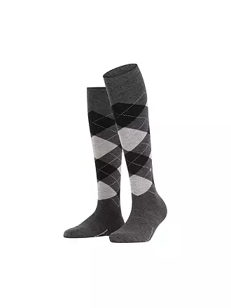 BURLINGTON | Damen Kniestrümpfe MARYLEBONE dark brown | grau
